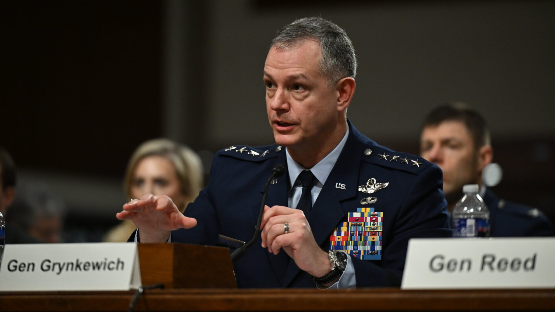 Air Force Gen. Alexus G. Grynkewich, NATO’s top commander, speaks during an armed services hearing, in March. Credit - Kenny Holston/The New York Times